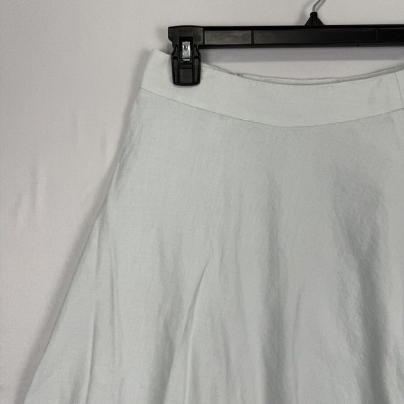 Banana Republic Linen Skirt Pale Blue Size 2 Stretch High Waist Midi A-Line - Picture 4 of 14